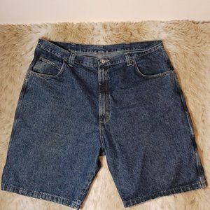 Wrangler Men's 42 Authentic Issue Carpenter Jeans Shorts Blue Denim Medium Wash
